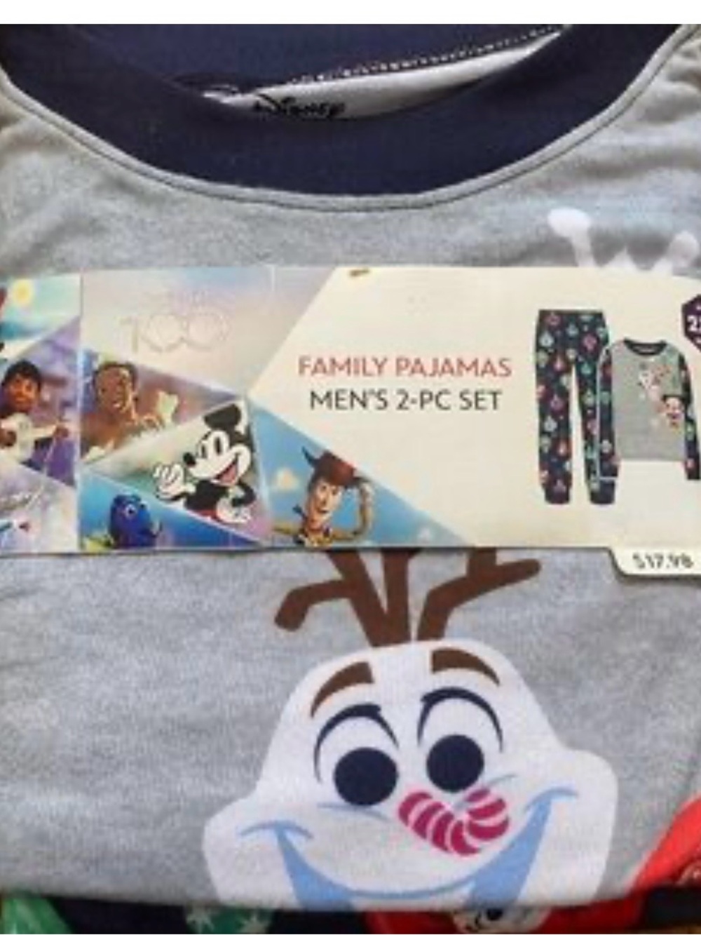 Disney pajamas setGray Olaf Pajama Set with Navy Trim